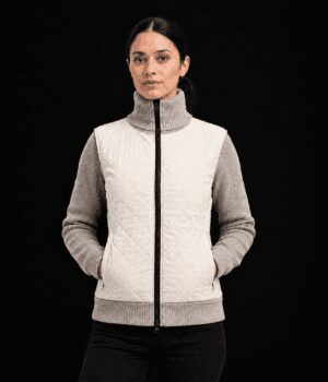 Women's Quilted Full Zip Sweater